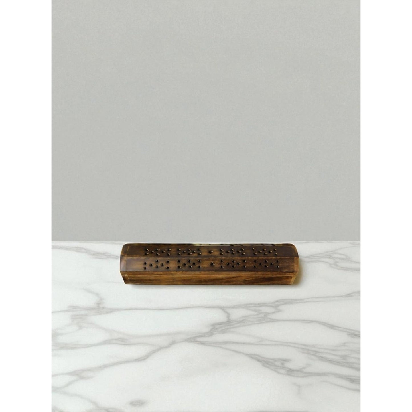 Wooden Incense Burner Box Holder Aromatherapy Cone Stick Storage Rustic Decor