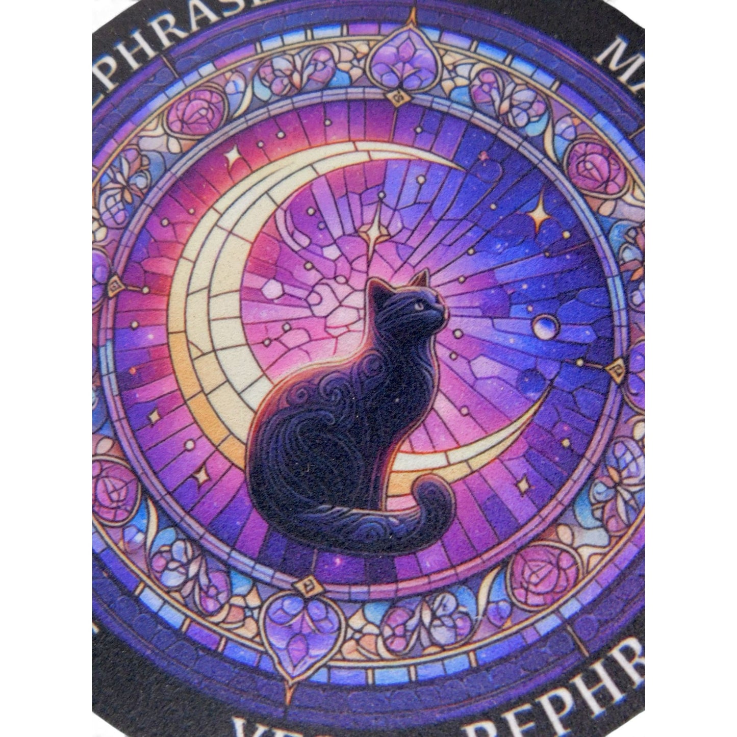 Mystical Cat Pendulum Board 6" - Reversible Coaster & Divination - New