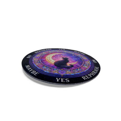Mystical Cat Pendulum Board 6" - Reversible Coaster & Divination - New