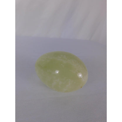 Polished Green Stone Egg Carved Gemstone Worry Palm Witch Altar Decor Healing