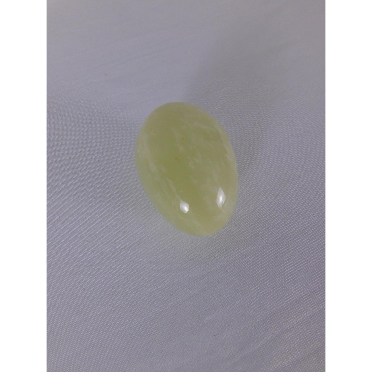 Polished Green Stone Egg Carved Gemstone Worry Palm Witch Altar Decor Healing