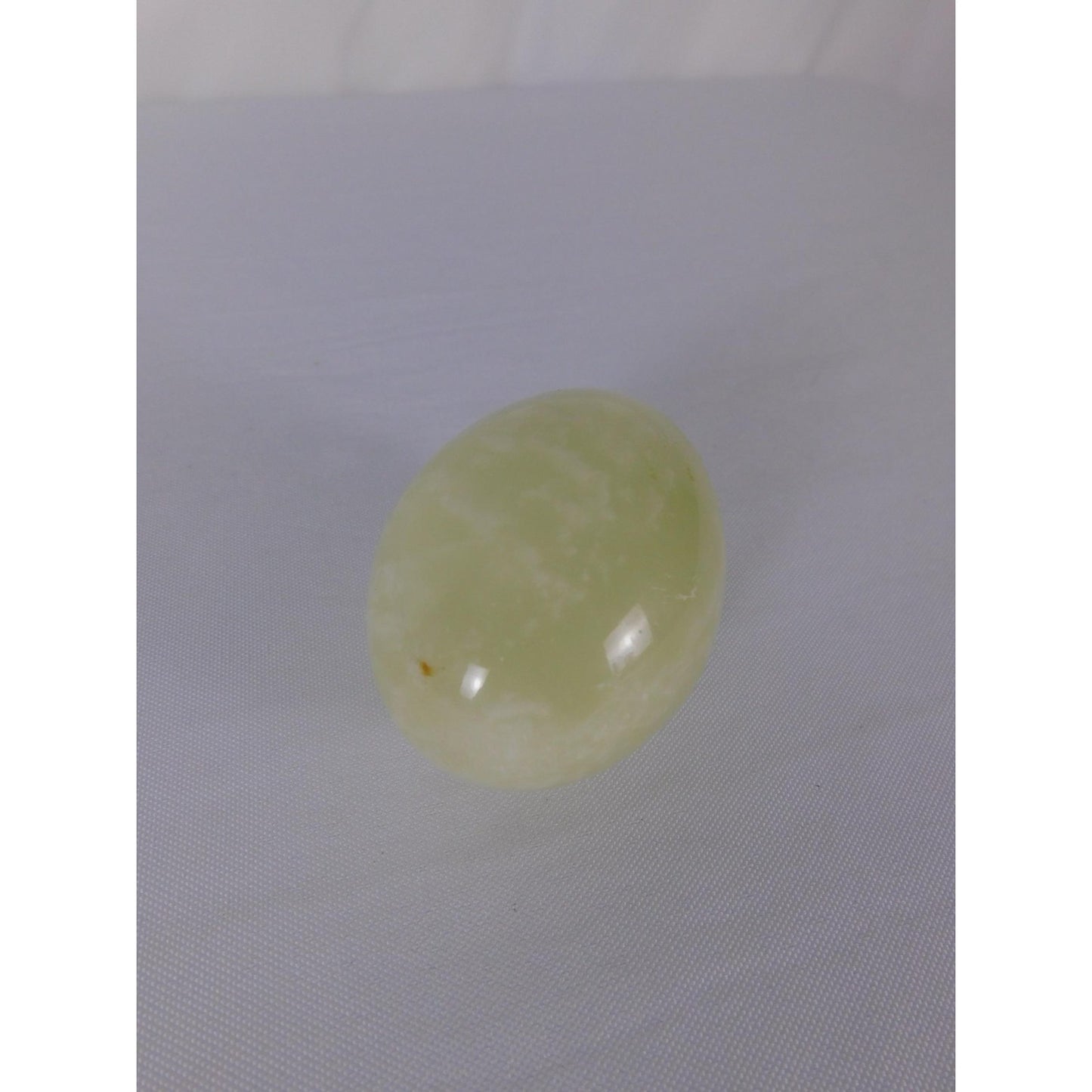 Polished Green Stone Egg Carved Gemstone Worry Palm Witch Altar Decor Healing