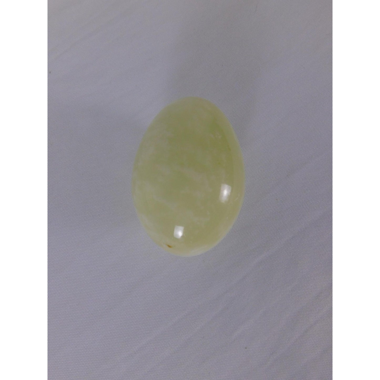 Polished Green Stone Egg Carved Gemstone Worry Palm Witch Altar Decor Healing