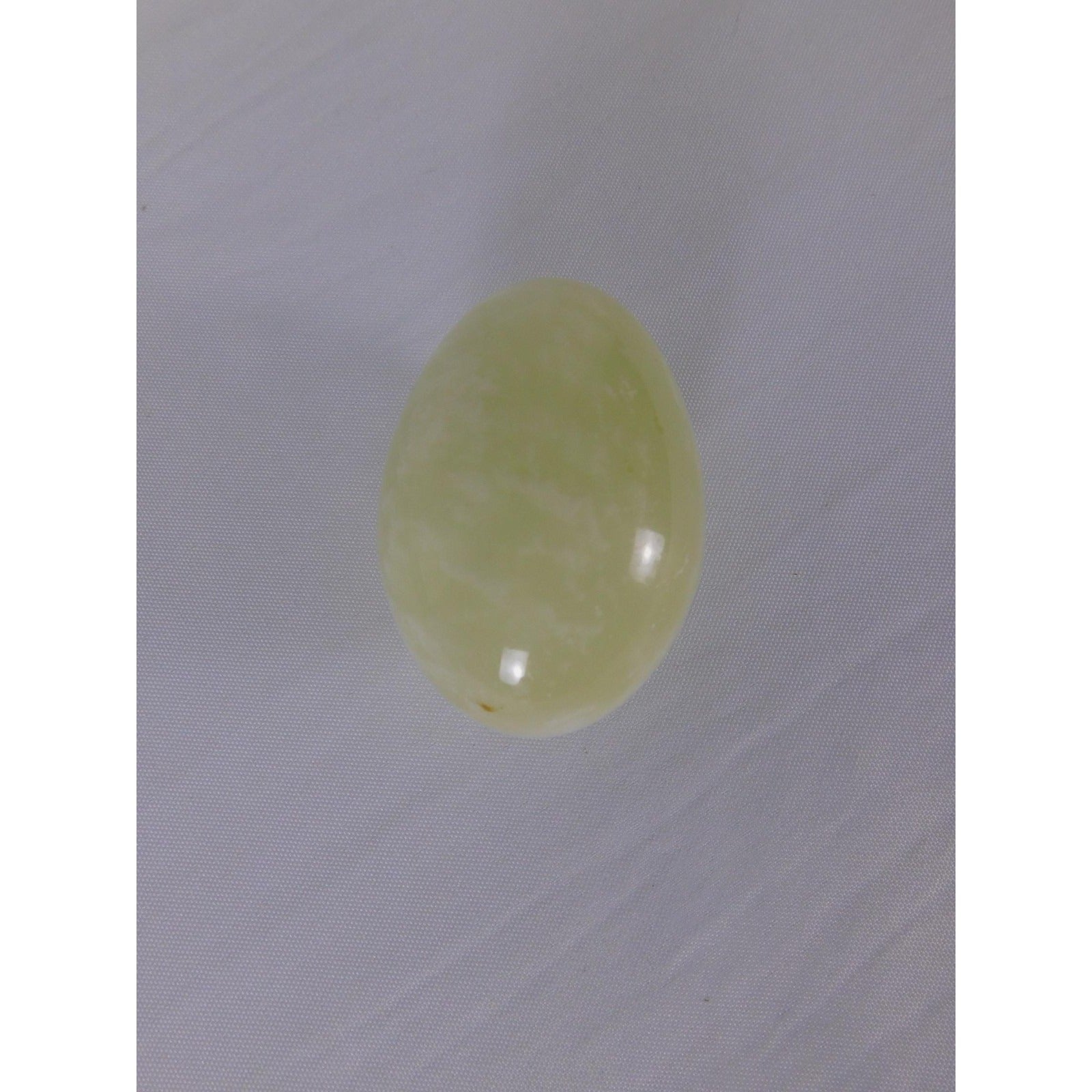Polished Green Stone Egg Carved Gemstone Worry Palm Witch Altar Decor Healing