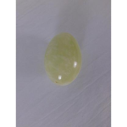 Polished Green Stone Egg Carved Gemstone Worry Palm Witch Altar Decor Healing