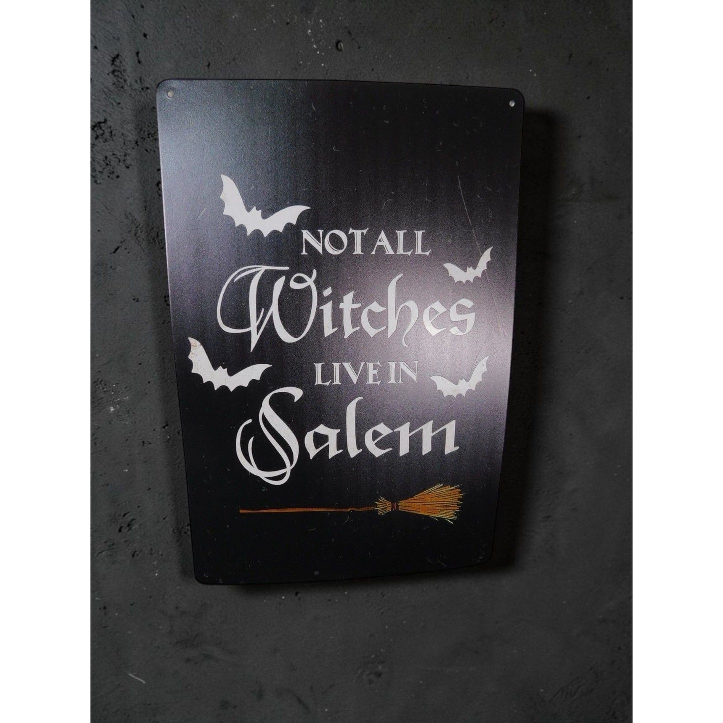 Not All Witches Live In Salem Metal Wall Sign Halloween Decor 8x11.5