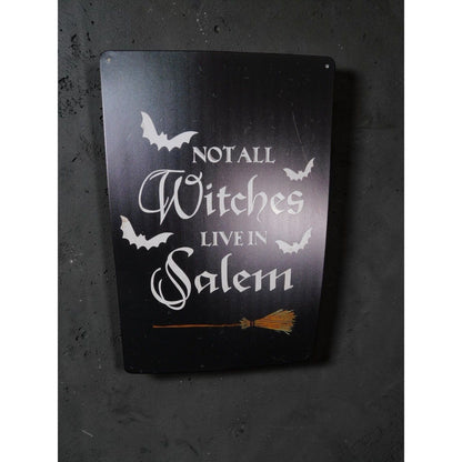 Not All Witches Live In Salem Metal Wall Sign Halloween Decor 8x11.5