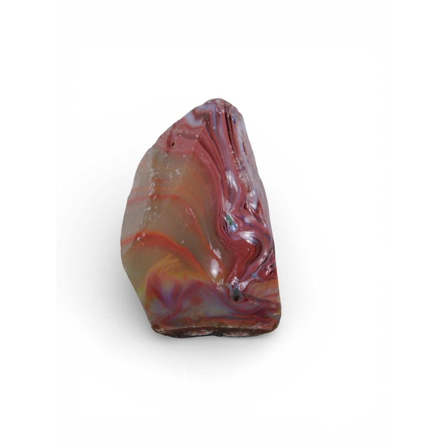 Large Raw Banded Agate Chunk Polished Freeform Display Stone