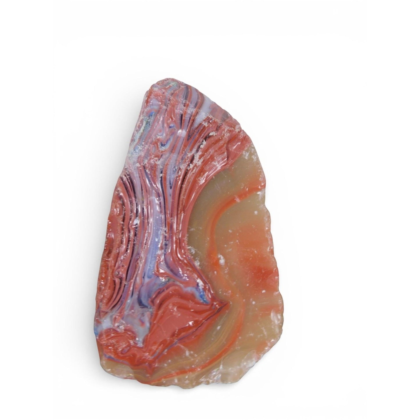 Large Raw Banded Agate Chunk Polished Freeform Display Stone