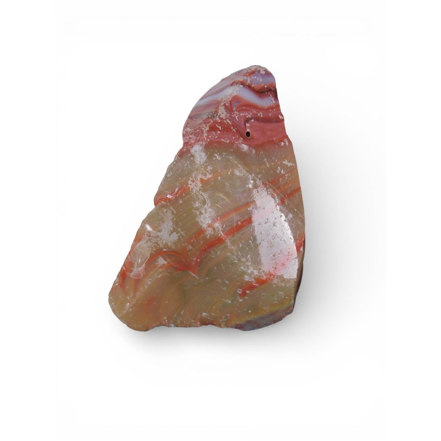 Large Raw Banded Agate Chunk Polished Freeform Display Stone