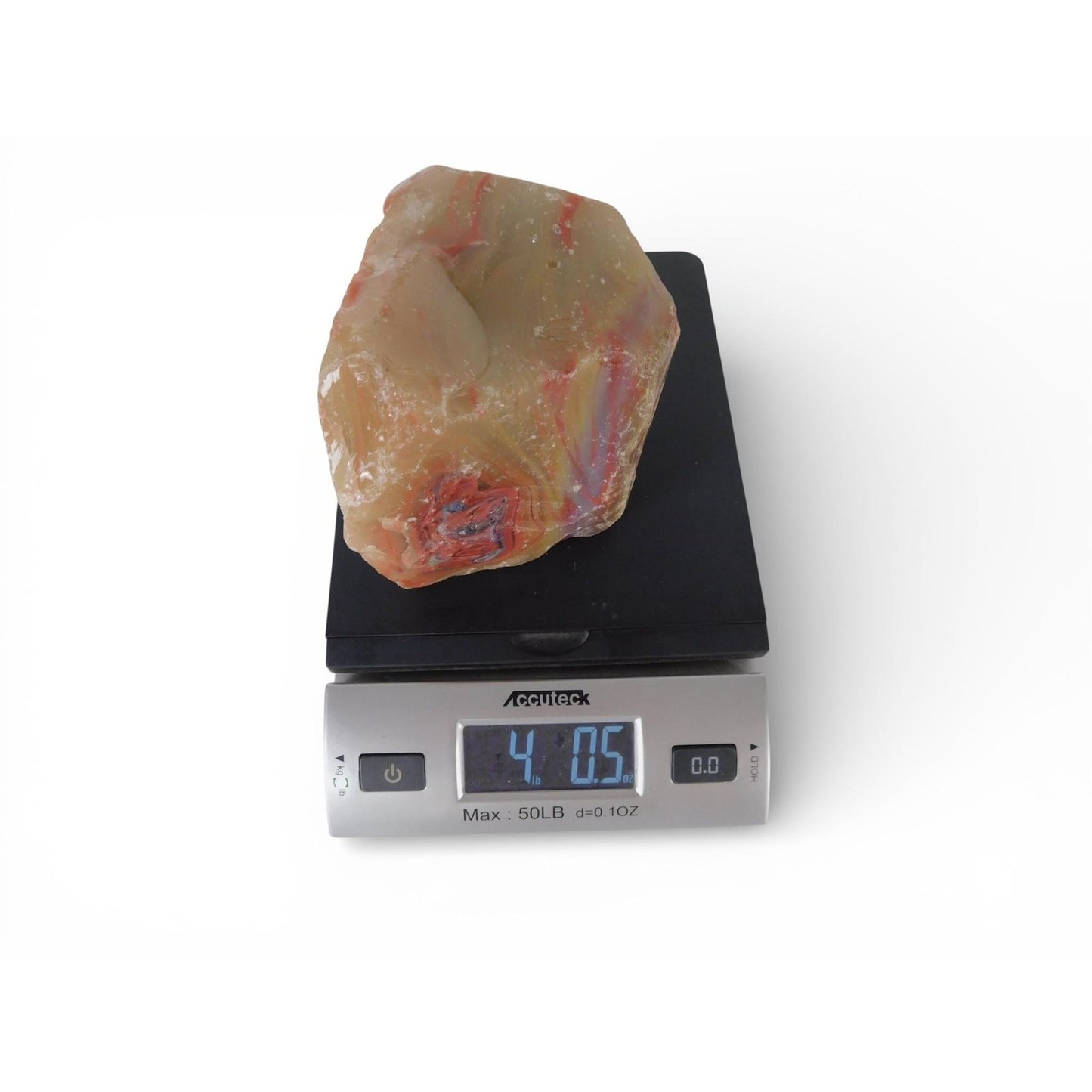 Large Raw Banded Agate Chunk Polished Freeform Display Stone