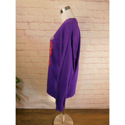 Tribal-Inspired Purple Long Sleeve Tee Listen To The Wind Purple Medium