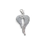 Angel Wing Pentagram Keychain Silver Clip
