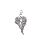 Angel Wing Pentagram Keychain Silver Clip