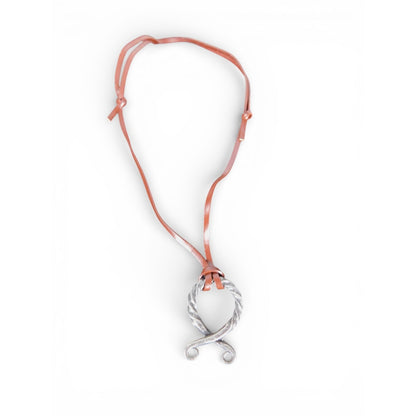 Norse Viking Brown Leather Necklace Silver Tone Twisted Adjustable Jewelry