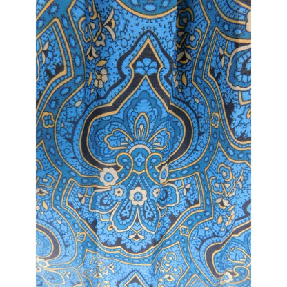 Draper's & Damon's Blue Paisley Border Print Skirt Elastic Waist Boho Witch 10
