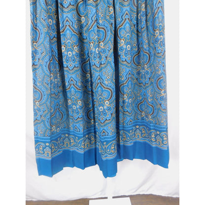Draper's & Damon's Blue Paisley Border Print Skirt Elastic Waist Boho Witch 10