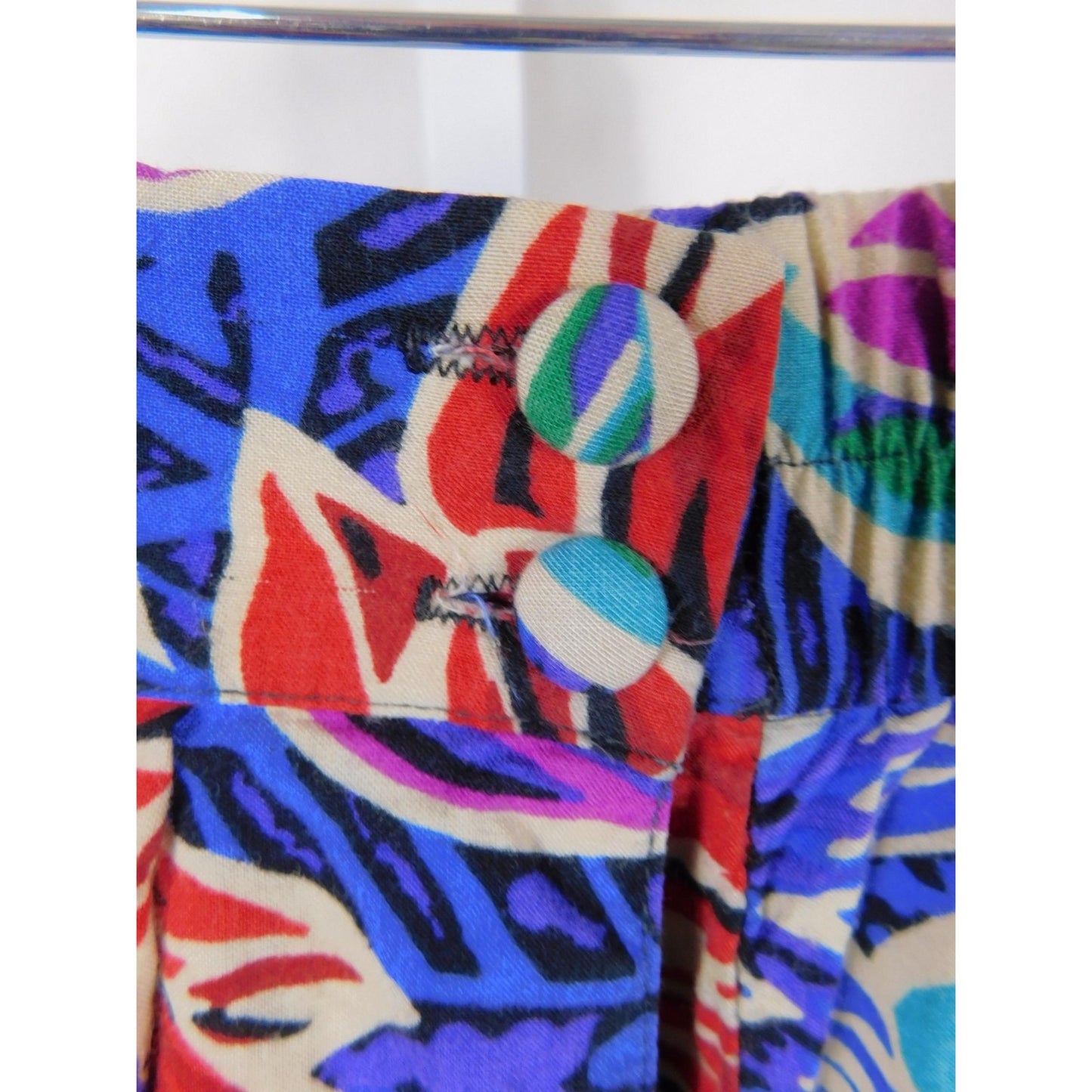 Vtg Worthington Blue Floral Pleated Skirt 8 USA 90s