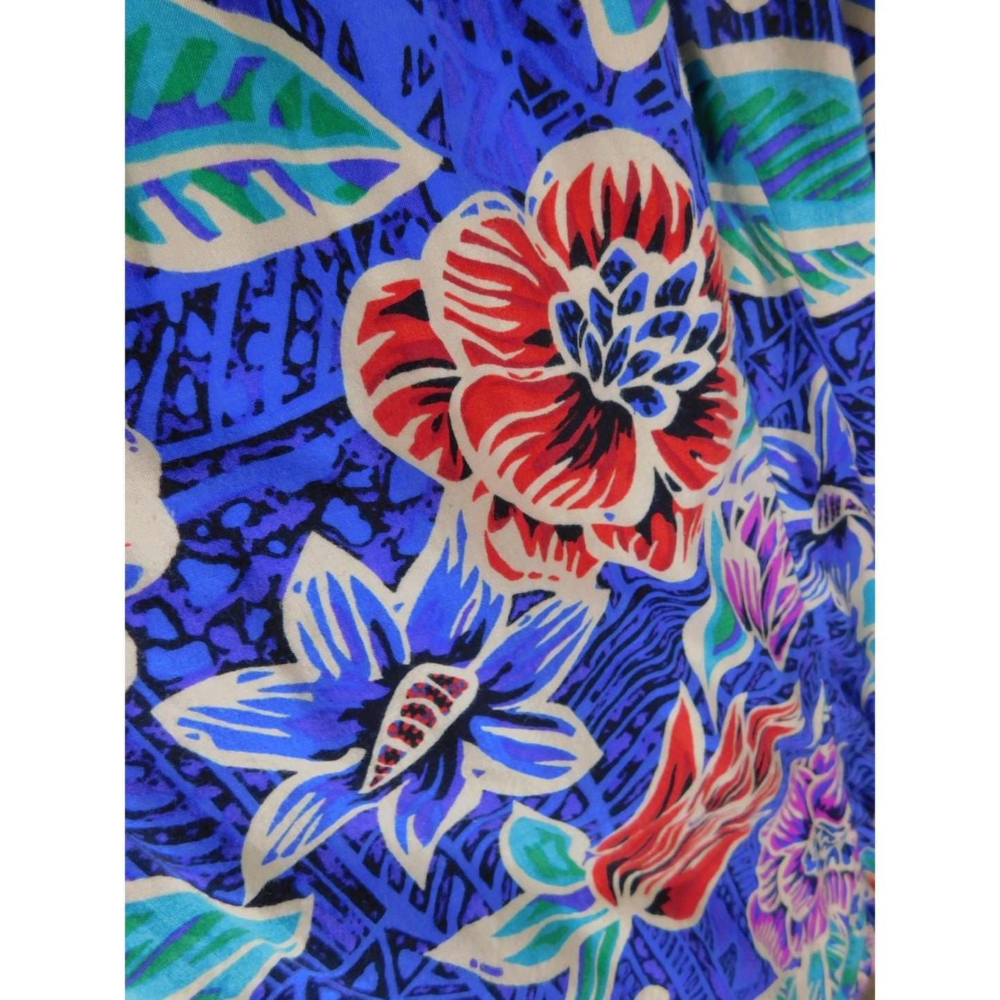 Vtg Worthington Blue Floral Pleated Skirt 8 USA 90s