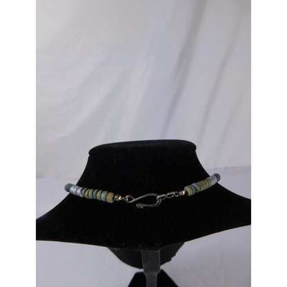 Vintage Handmade Beaded Necklace Silver Tone Dangle Boho Unique Statement Jewelr