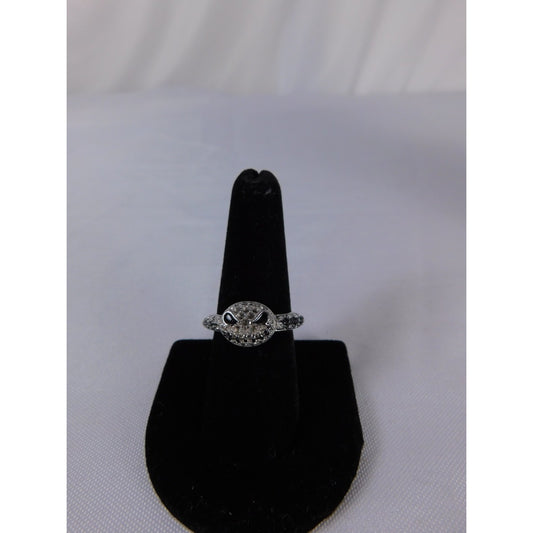 Jack Skellington Face Ring Silver Tone Adjustable Halloween Gothic Punk Jewelry