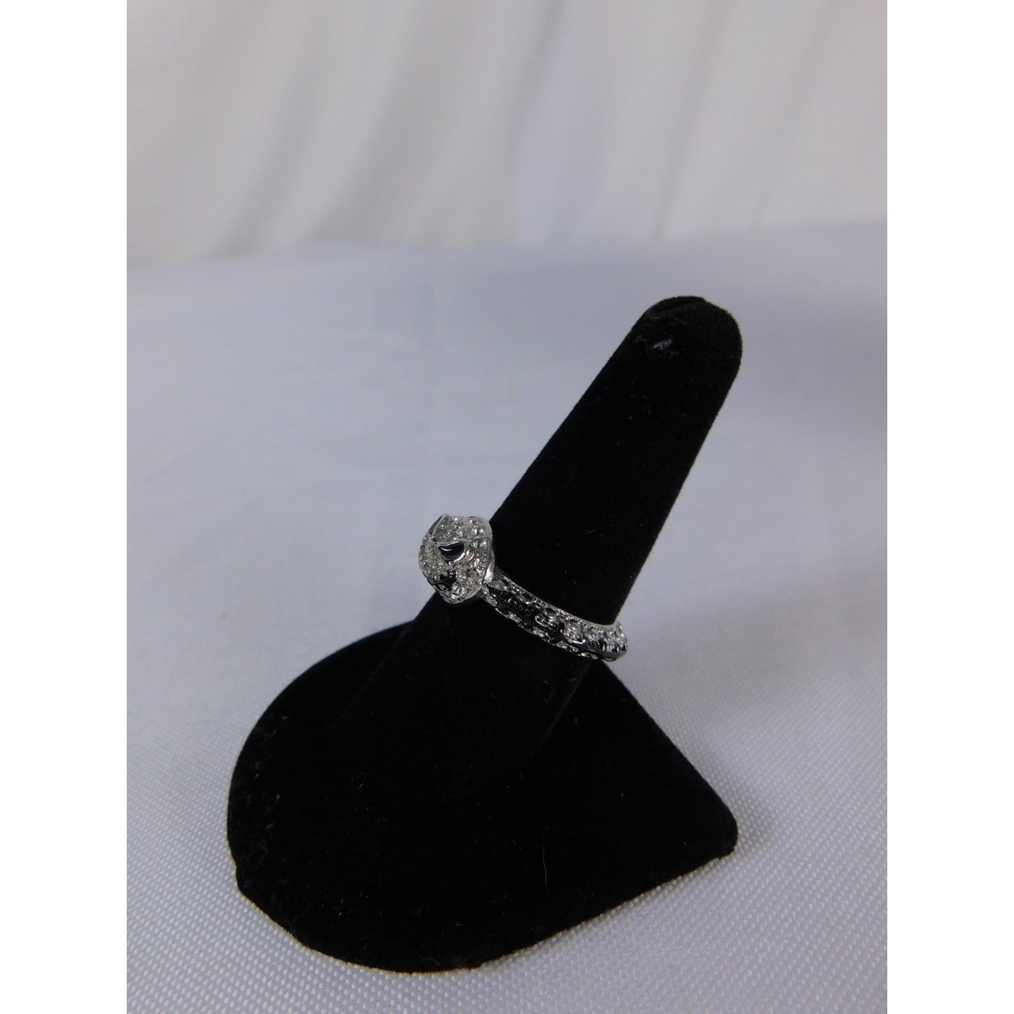 Jack Skellington Face Ring Silver Tone Adjustable Halloween Gothic Punk Jewelry