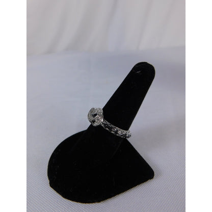 Jack Skellington Face Ring Silver Tone Adjustable Halloween Gothic Punk Jewelry