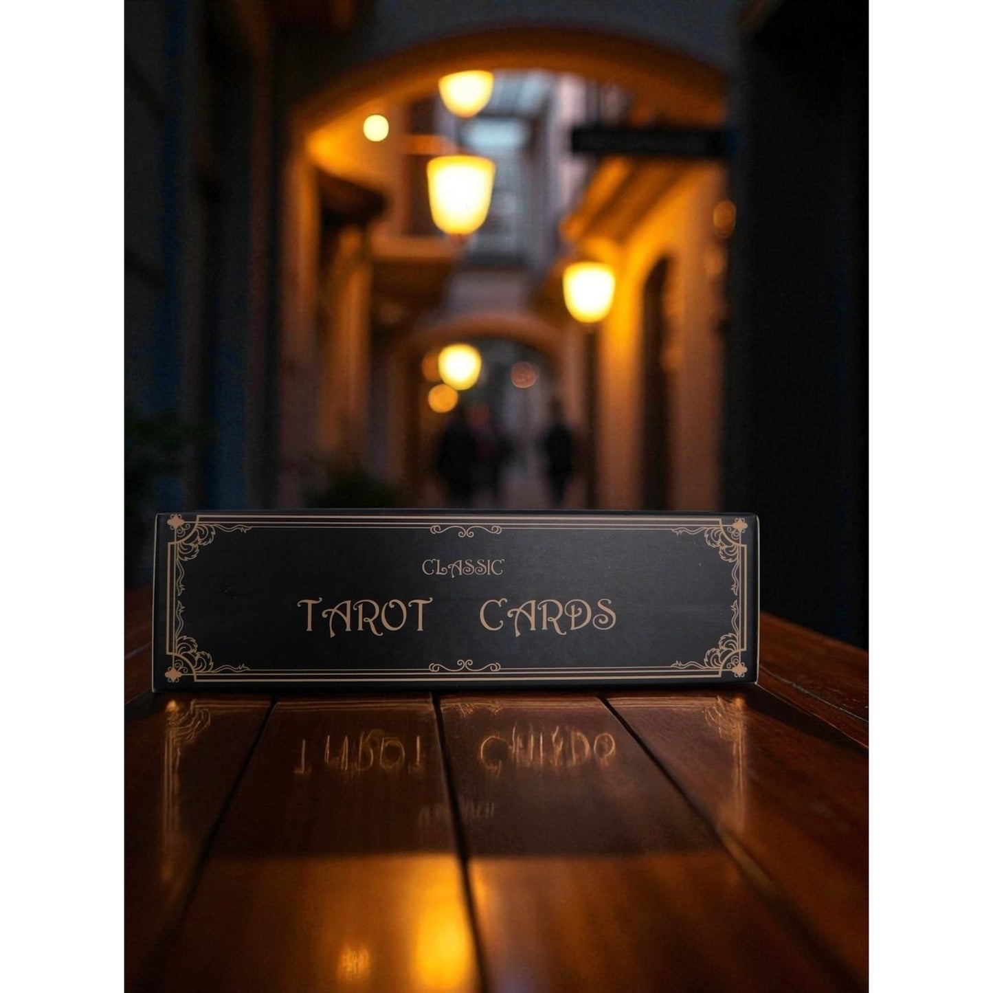 Classic Black Tarot Deck w/ Meanings Guidebook Celestial