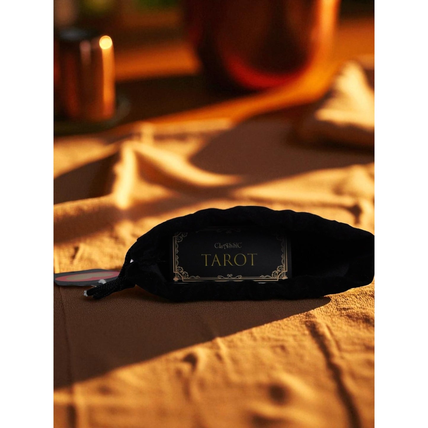 Classic Black Tarot Deck w/ Meanings Guidebook Celestial