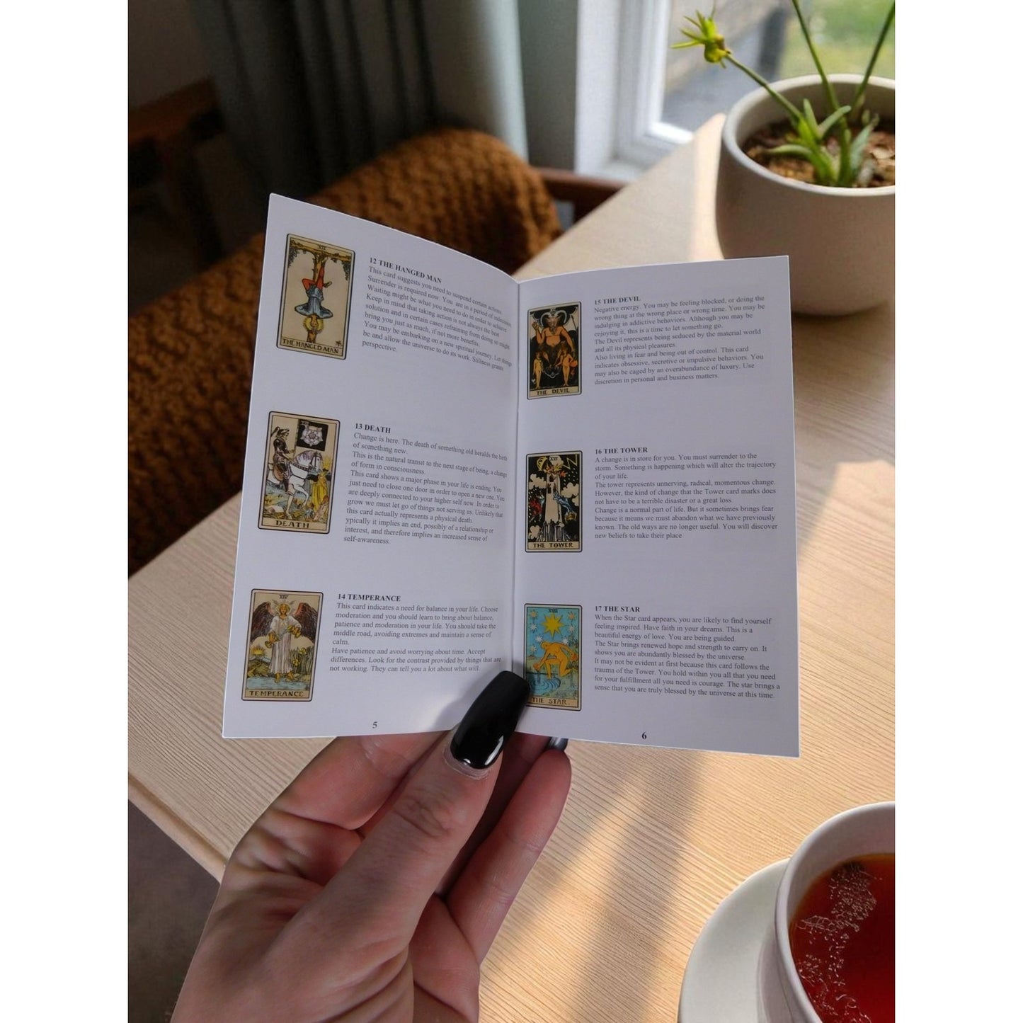 Classic Black Tarot Deck w/ Meanings Guidebook Celestial