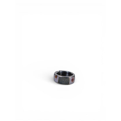 Wide Band Adjustable Ring Abstract Resin Inlay Modern Statement