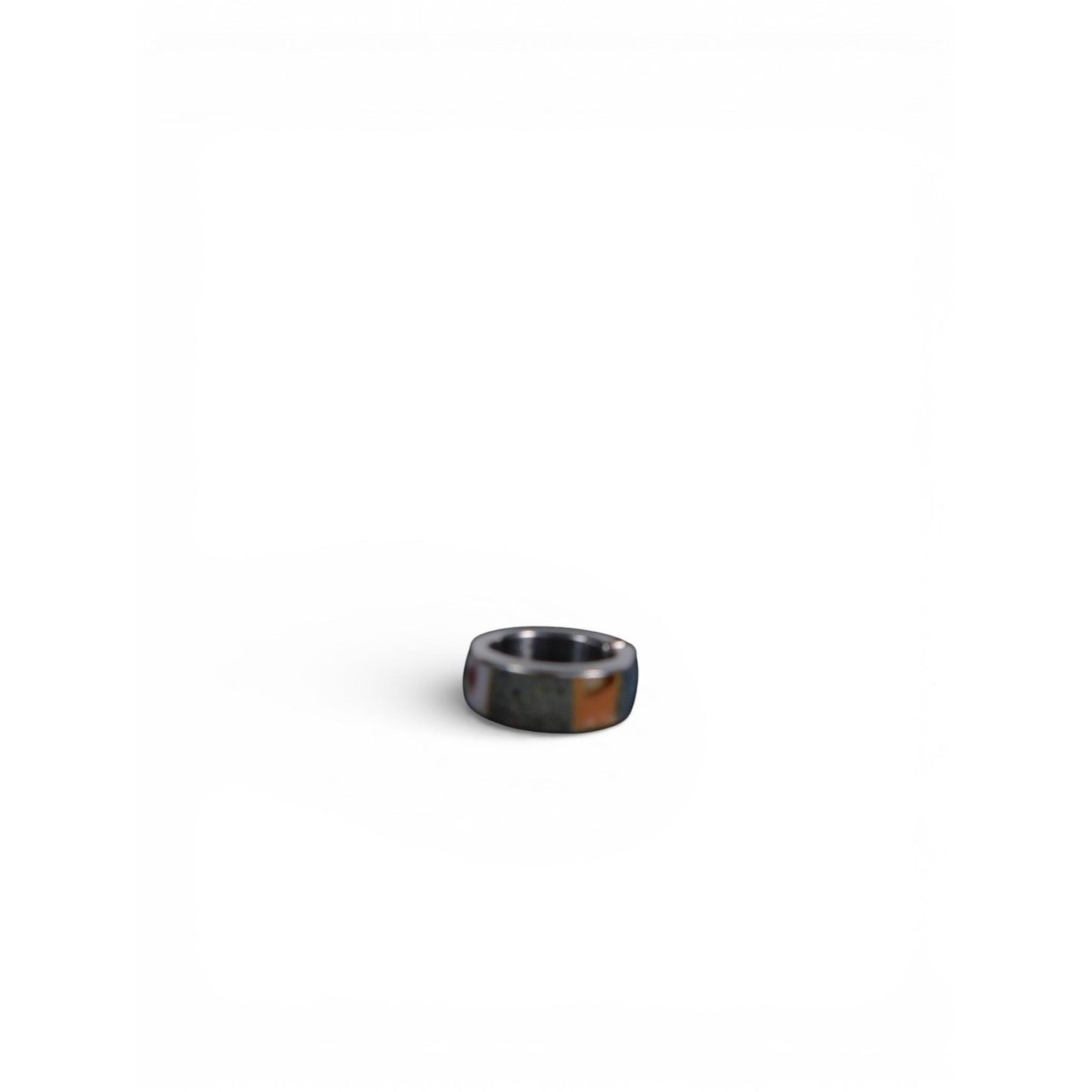 Wide Band Adjustable Ring Abstract Resin Inlay Modern Statement
