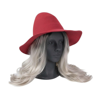 Red Knit Wide Brim Witch Hat Stylish Accessory