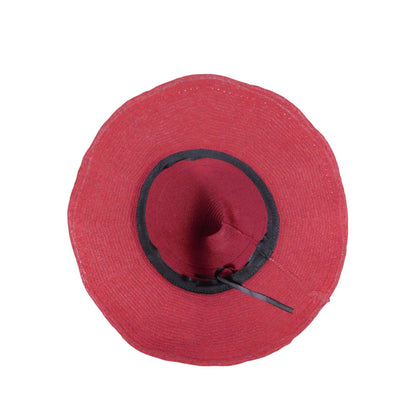 Red Knit Wide Brim Witch Hat Stylish Accessory