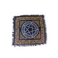 Pentacle Celtic Knot Altar Cloth Fringe Black Gold Wicca Witchcraft Tarot