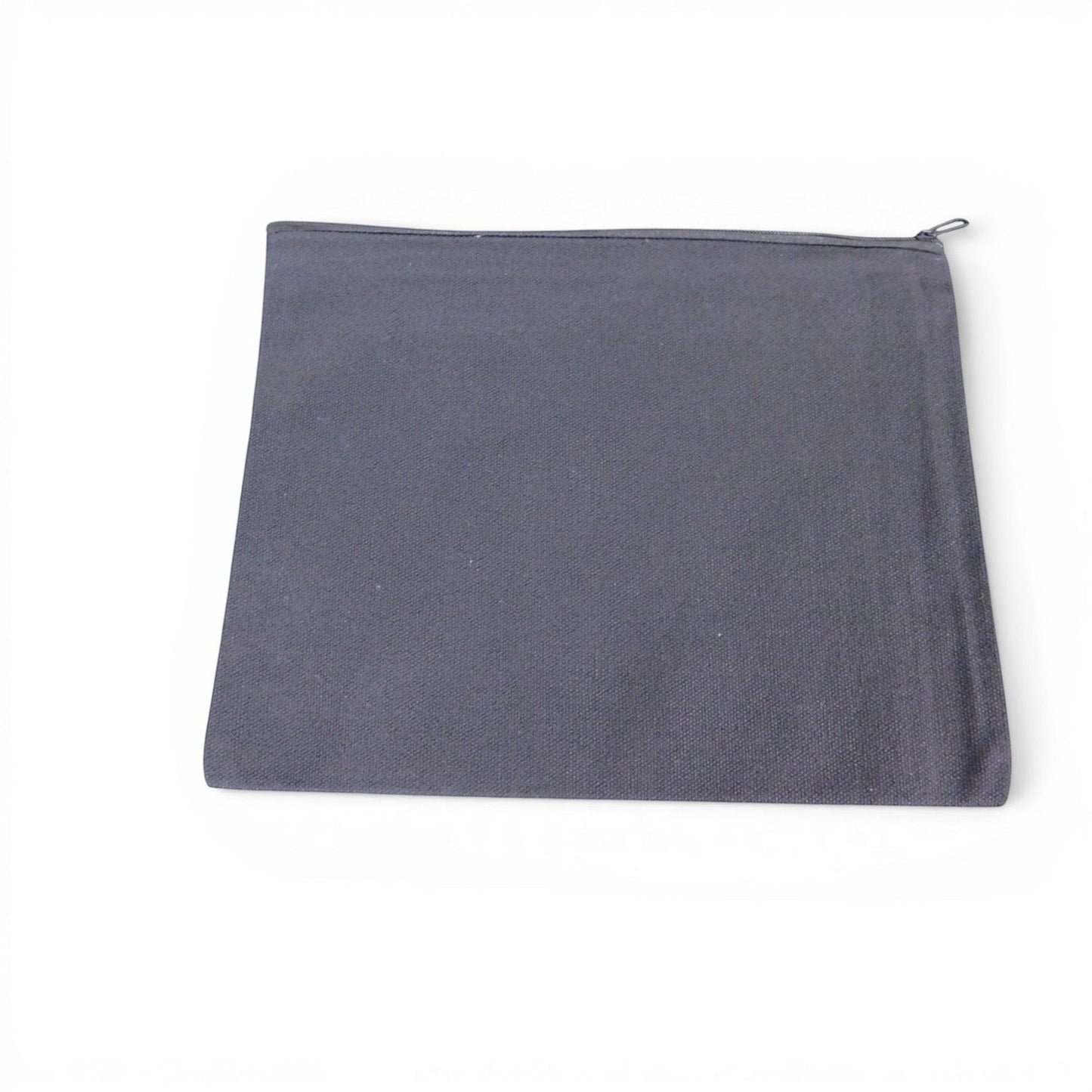 The Witches' Quest black canvas zipper pouch for cosmetics and stationery with a durable fabric texture.