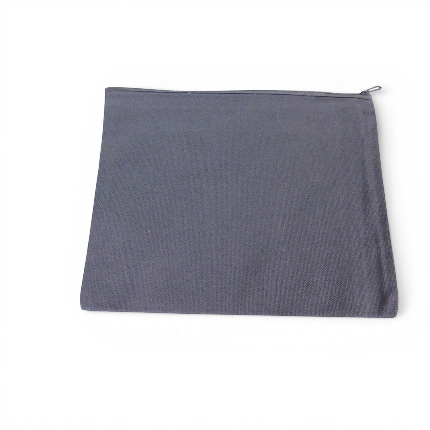 The Witches' Quest black canvas zipper pouch for cosmetics and stationery with a durable fabric texture.