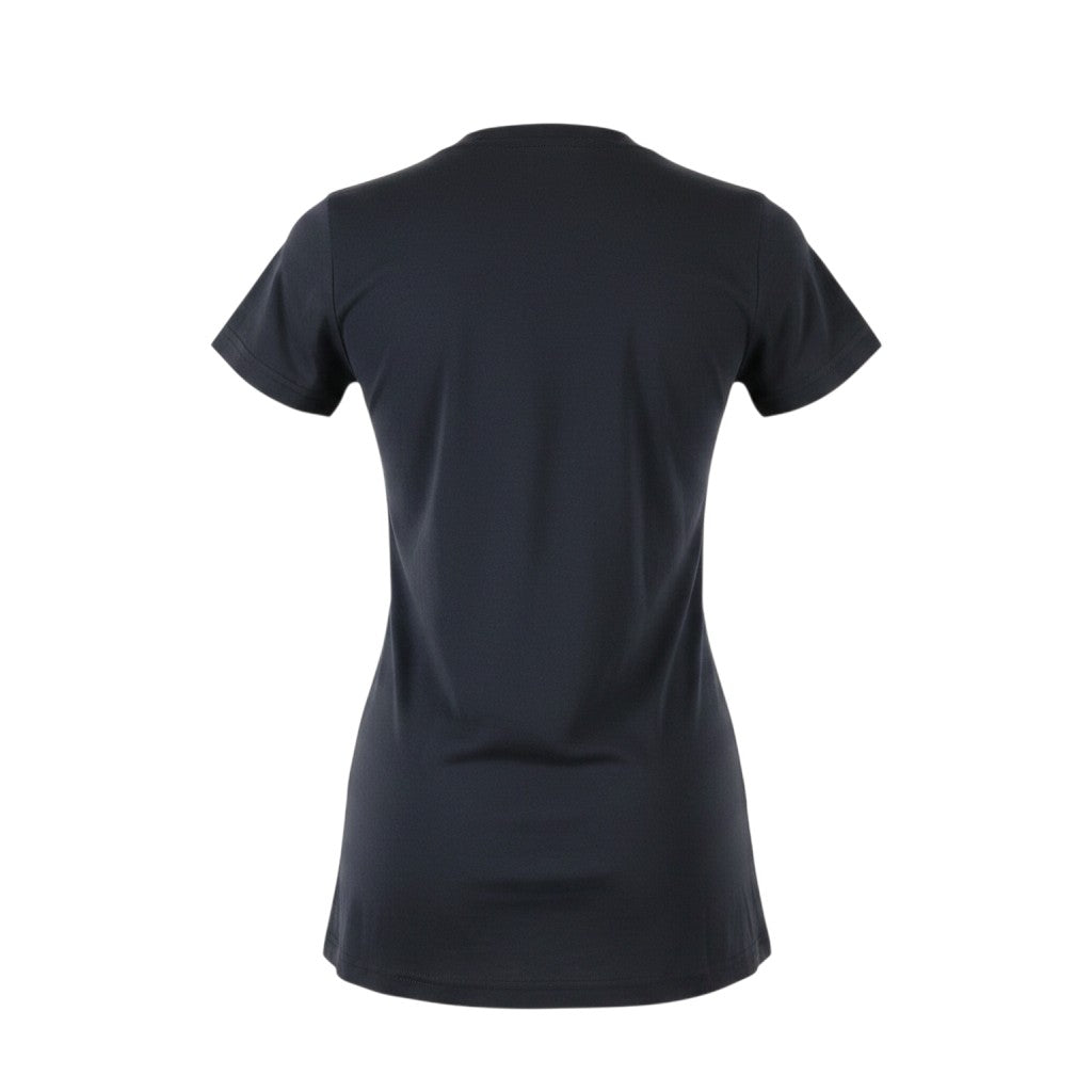 The Witches' Quest black cotton unisex short-sleeve t-shirt, back view of plain crew neck design.