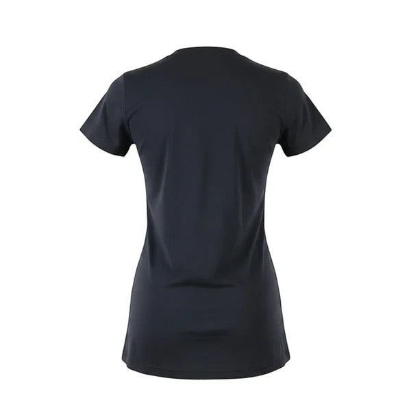 The Witches' Quest black crewneck t-shirt, back view, showing a plain solid black fabric design.