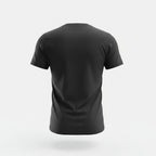 The Witches' Quest black crewneck t-shirt viewed from the back, made of soft 100% cotton.