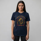 The Witches' Quest black cotton unisex t-shirt featuring a Beware The Forest Witch cottage graphic print