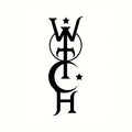 The Witches' Quest black vinyl decal featuring a vertical witch-themed design with crescent moon and star motifs.