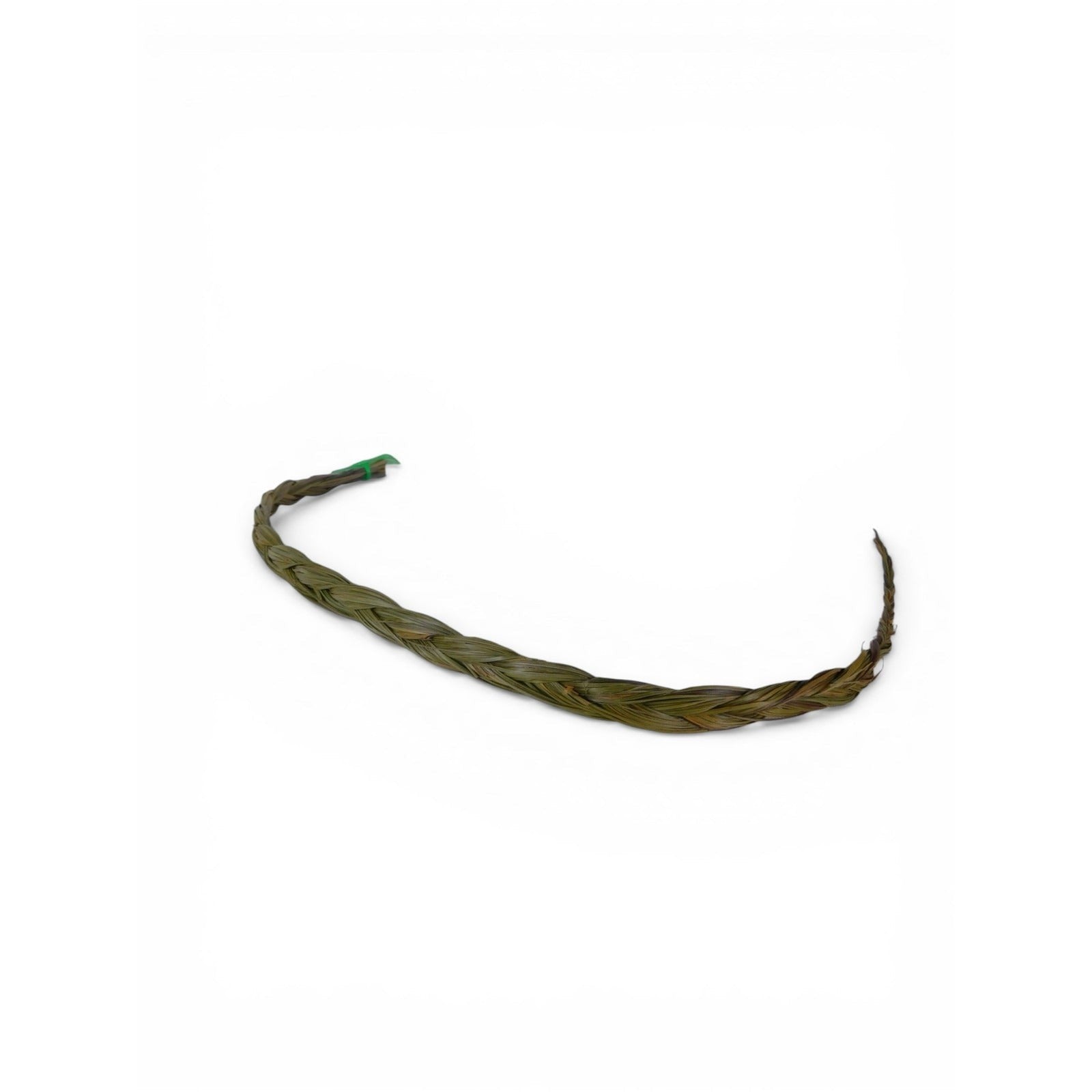 The Witches' Quest braided sweetgrass smudge stick for ritual cleansing and protection with natural green fibers.
