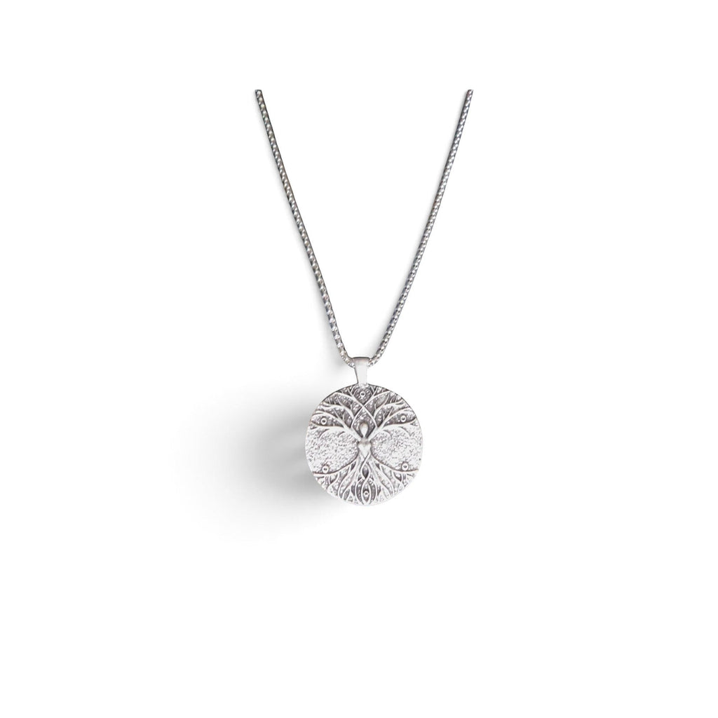 The Witches' Quest silver-tone alloy Celtic Tree of Life pendant necklace with intricate sacred symbol design.