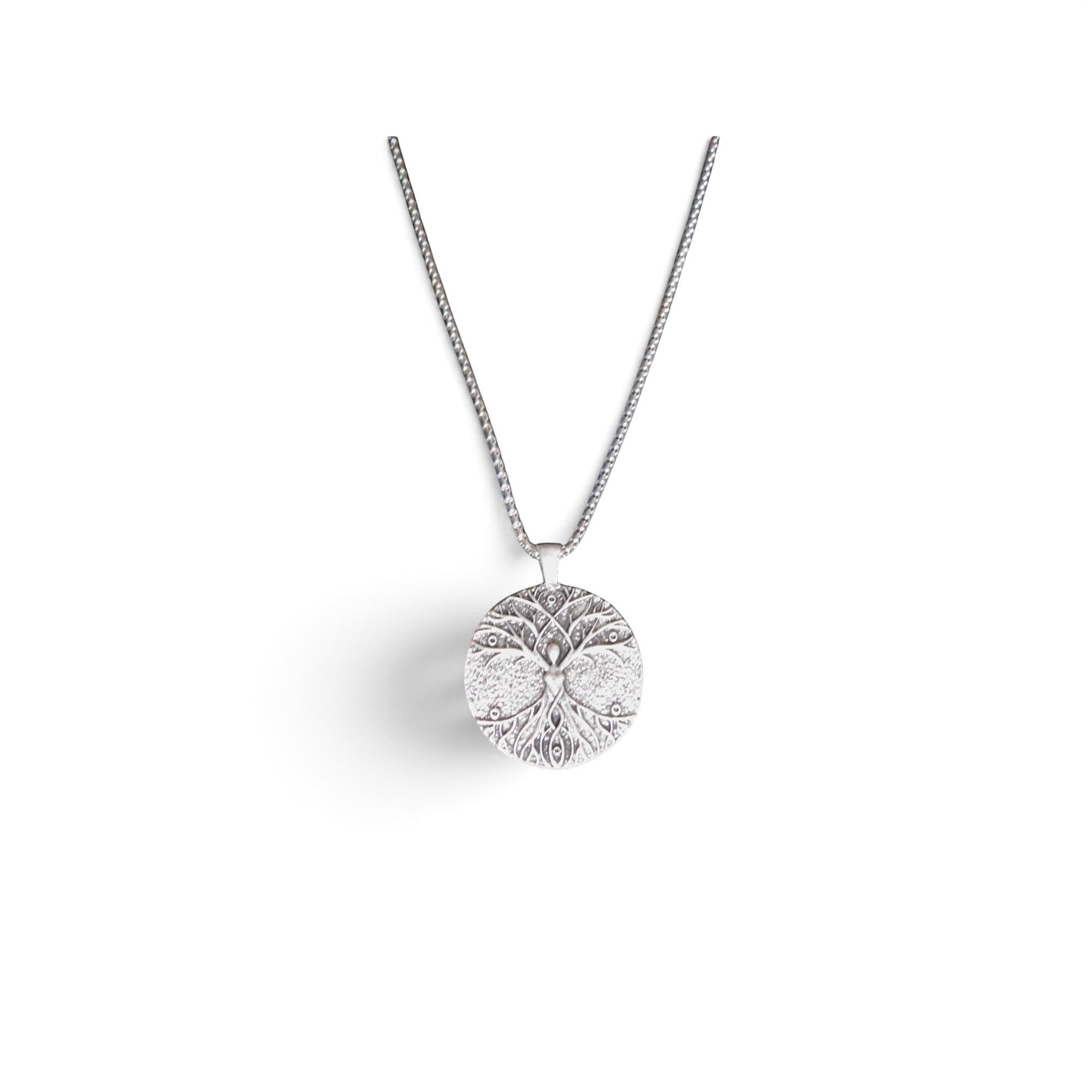 The Witches' Quest silver-tone alloy Celtic Tree of Life pendant necklace with intricate sacred symbol design.