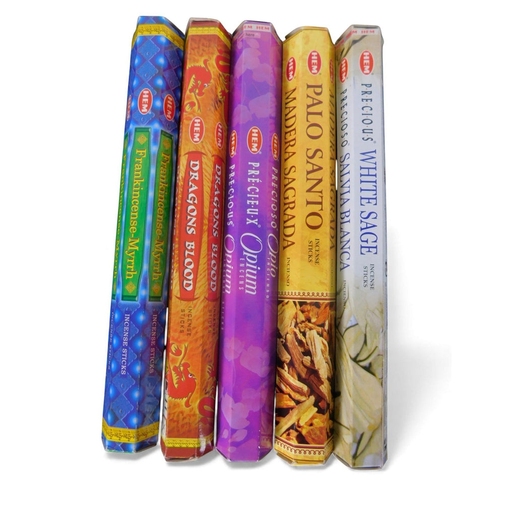 The Witches' Quest ceremonial incense pack featuring five HEM scent tubes for ritual, cleansing, and meditation.