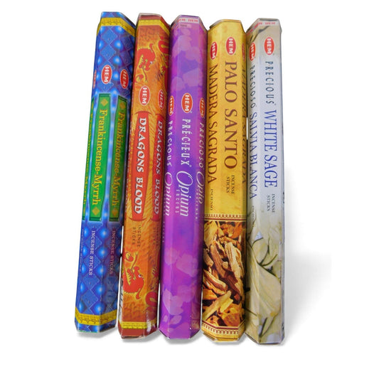 The Witches' Quest ceremonial incense pack featuring five HEM scent tubes for ritual, cleansing, and meditation.