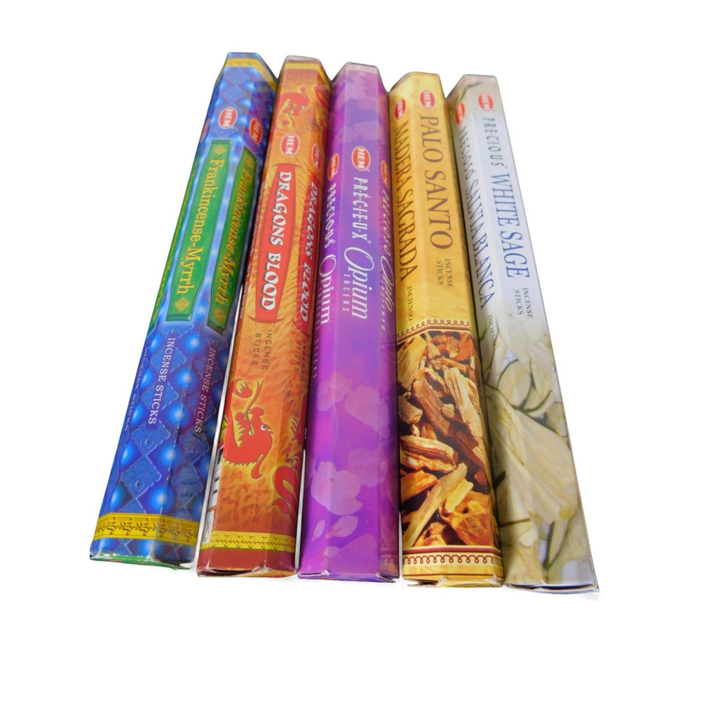 The Witches' Quest ceremonial incense pack featuring five HEM scent tubes for ritual, cleansing, and meditation.