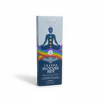 The Witches' Quest 7 Chakra incense set box with meditation figure and rainbow design for healing and relaxation.