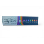The Witches' Quest 7 Chakra incense set box featuring a rainbow spectrum and healing frequency labels for meditation.